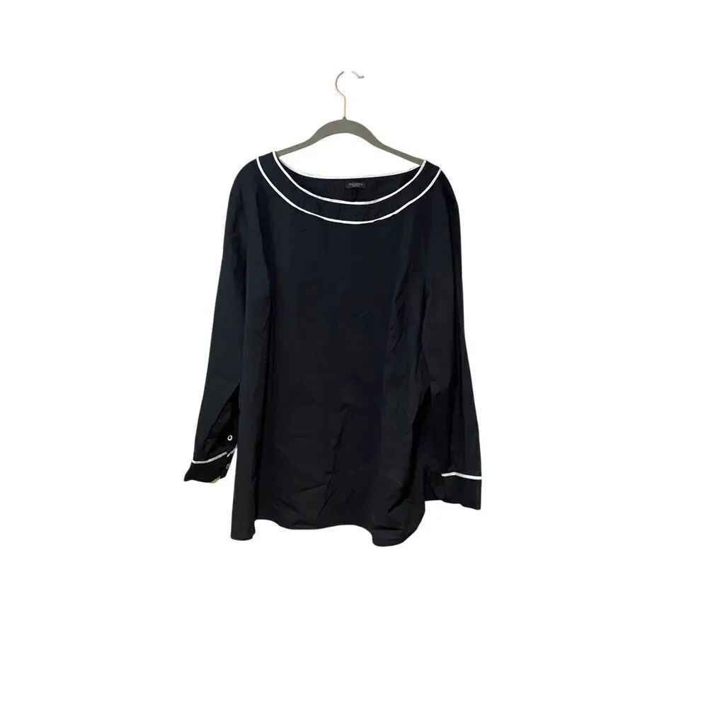 Talbots Woman’s Pull Over Side Zip Ling Sleeve Blouse Size 3X